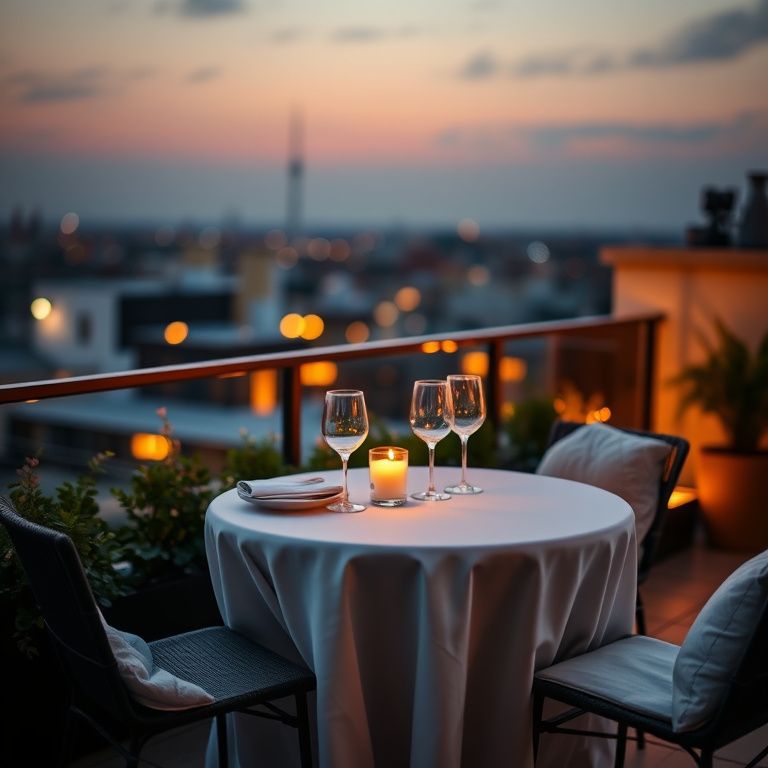 Dressed table for two